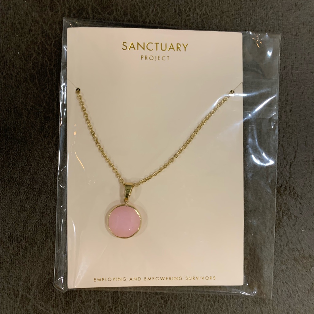 {Sanctuary Project} Nwt! Gold Necklace With Pink Pendant